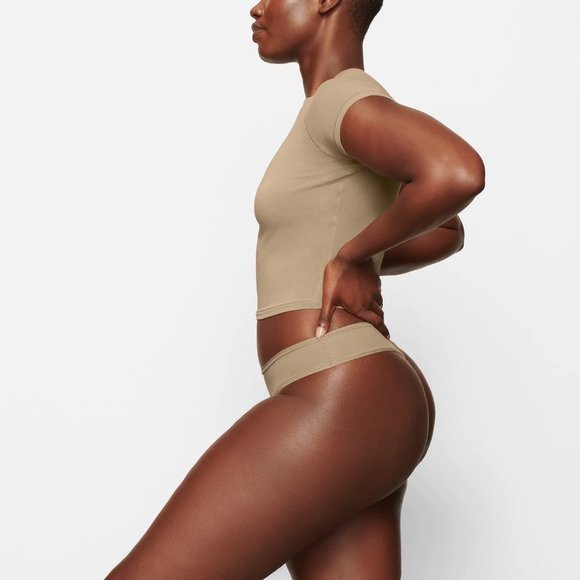 SKIMS New Vintage Cropped Raglan T-Shirt Sepia Womens Small - Picture 13 of 13